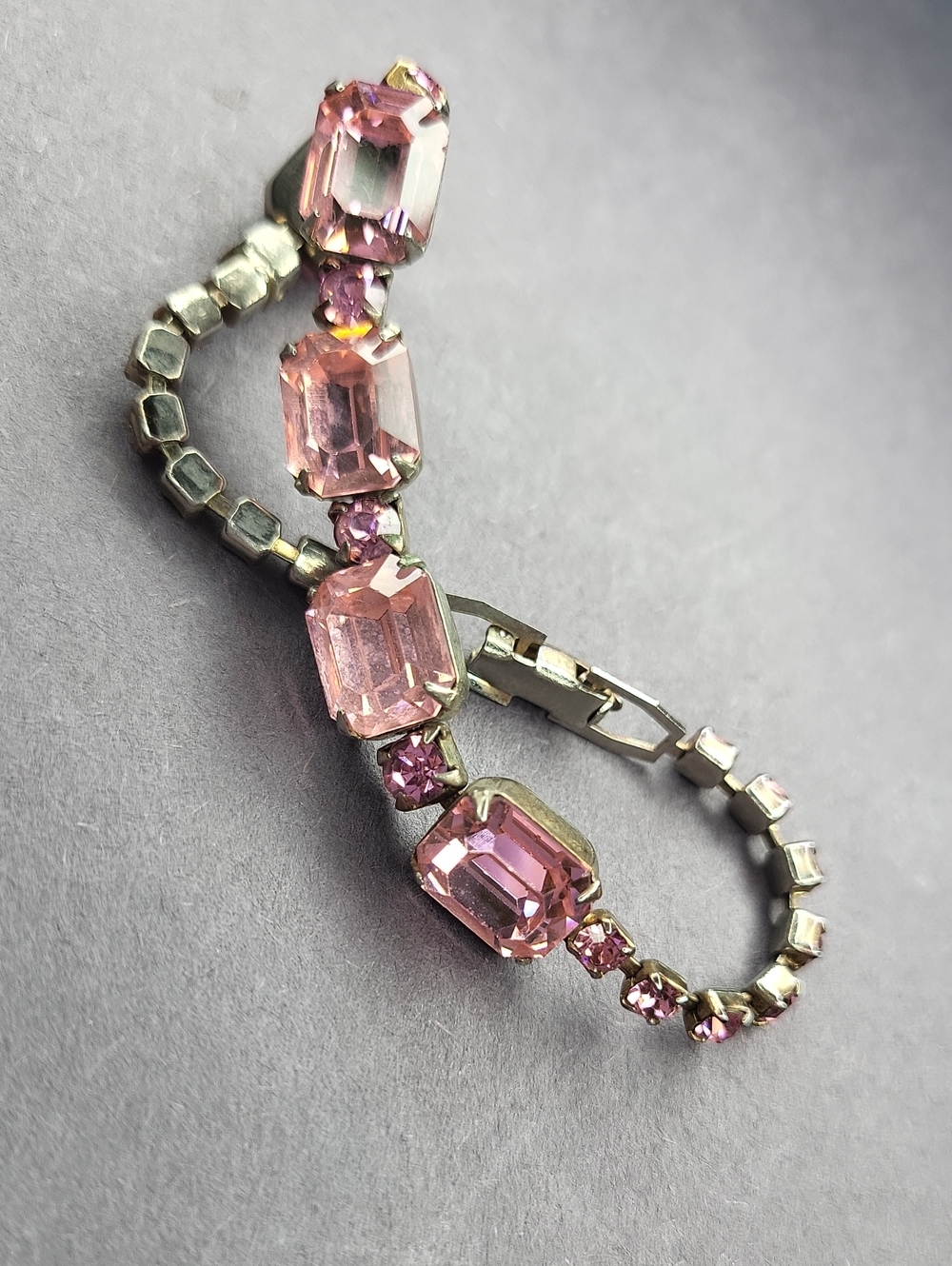 Pink Crystal Link Bracelet - Picture 2 of 4